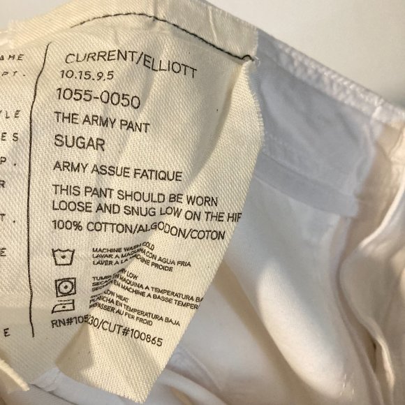Current / Elliott women's size 25 lightweight cotton low waist "Army Pant" 30x30 - Picture 5 of 5